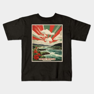 Nova Scotia Canada Vintage Poster Tourism Kids T-Shirt